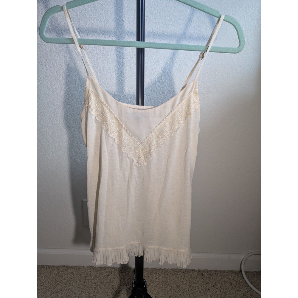 American Eagle Ivory Lace V-Neck Camisole Tank Top Women's S Y2K Coquette